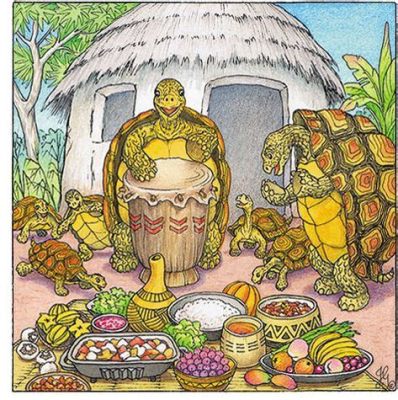  Mama Tortoise and the Moonlit Feast:  A Curious Journey Through Nigerian Folklore Unveiled!